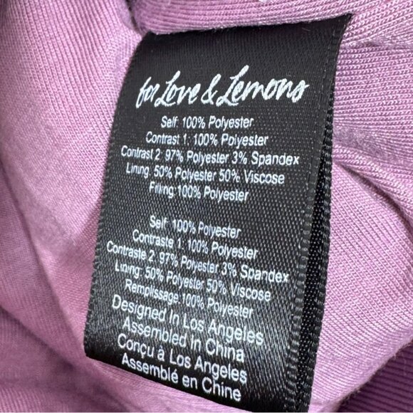 For Love & Lemons Purple Cropped Sherpa Half-Zip Hoodie XXS FA22 AT0035 - Picture 3 of 8